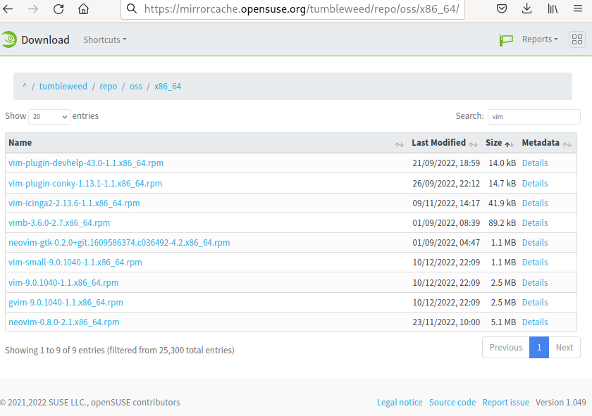 Example JSON table with filter and sort