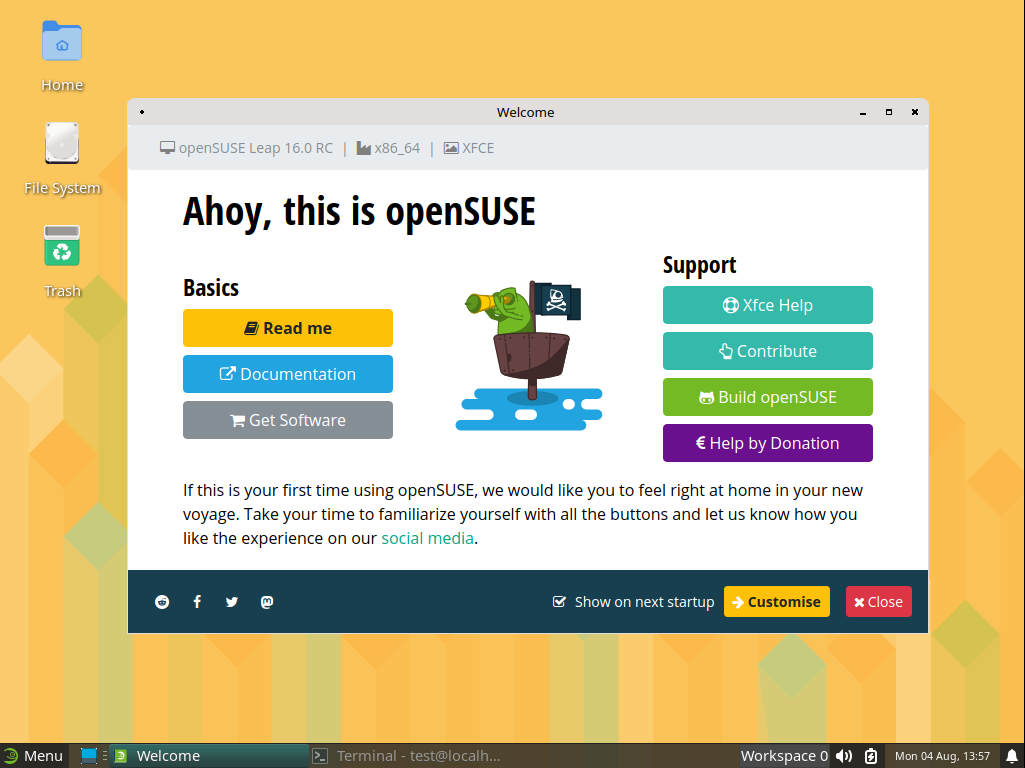 Try Xfce on Wayland with openSUSE Leap 16.0 RC