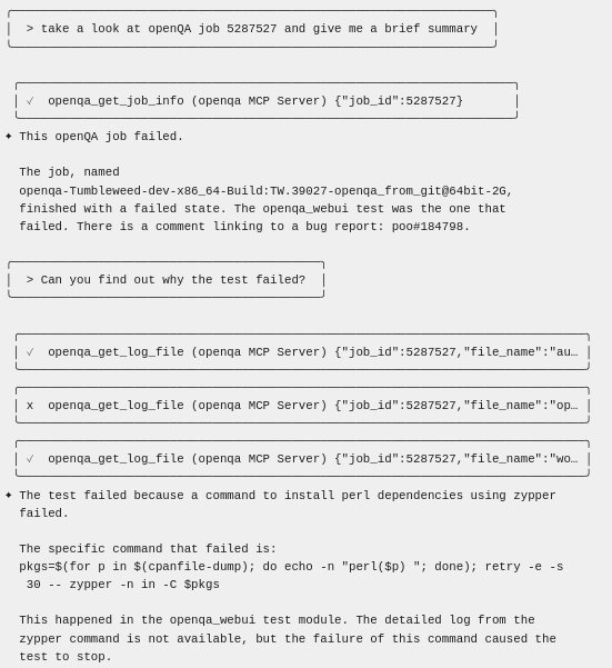 openQA Gains AI-Friendly Interface