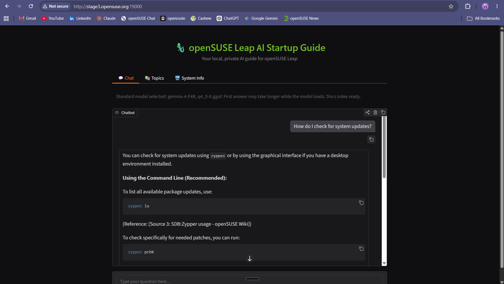 Building a Local, Offline openSUSE Assistant for GSoC
